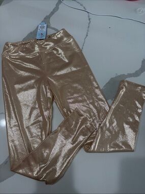 Cat & Jack Metallic Rose Gold Girls Leggings